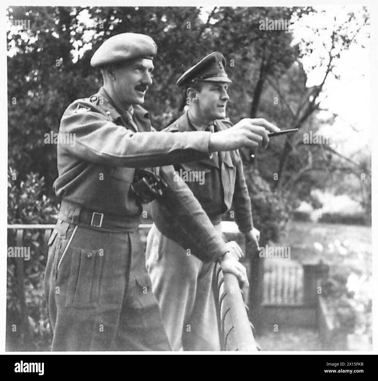 Lieutenant General Kirkman with his ADC, Lieutenant Bankier, represents ...