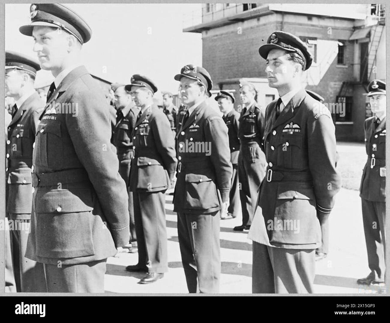 FAREWELL PARADE OF CZECH SQUADRONS - 15867 Picture issued 1945 shows - Czechoslovak air crew and ground personnel, photographed at their farewell parade at Manstone airfield, Kent, returning to their own country Royal Air Force Stock Photo