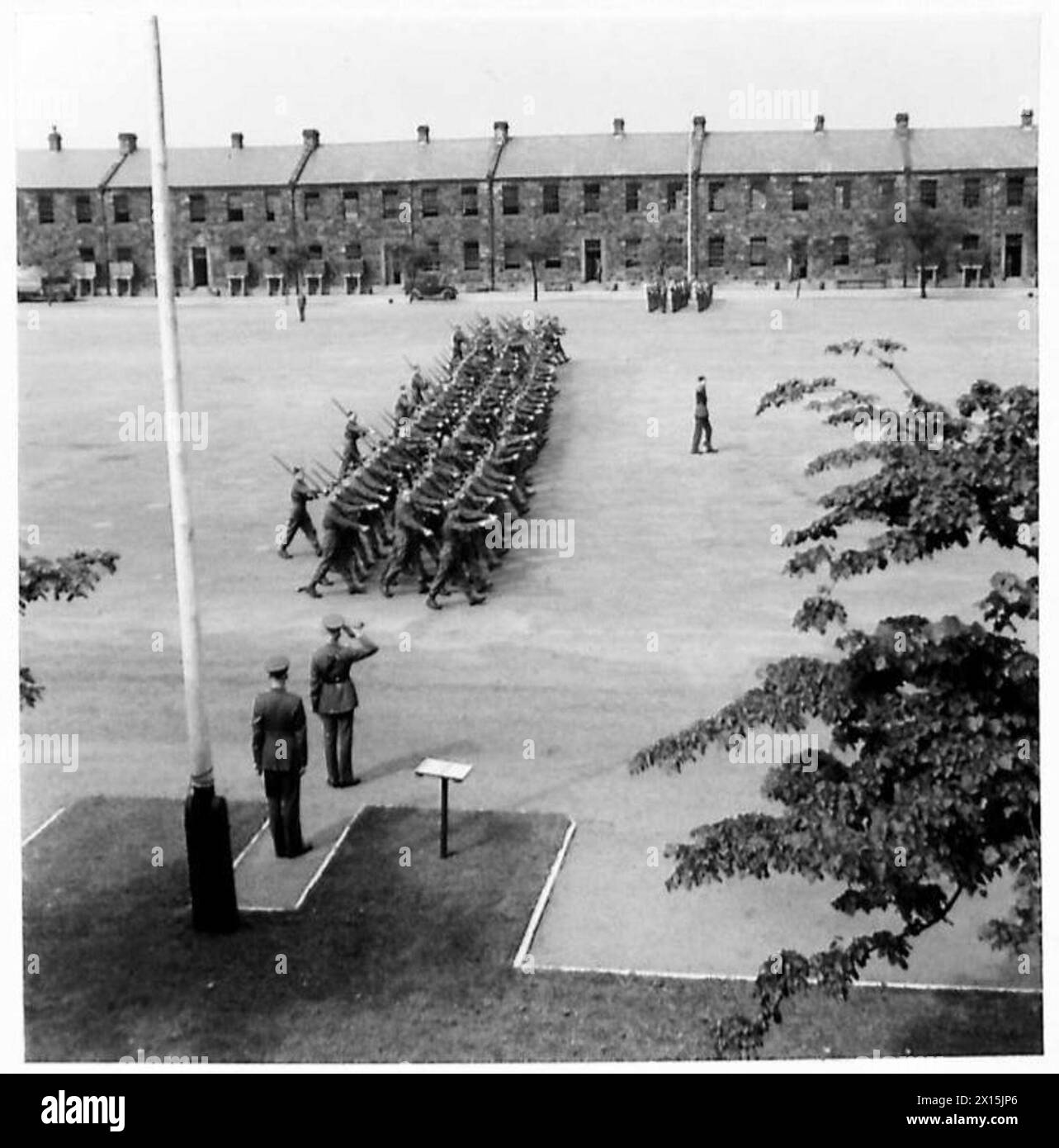 ROYAL ENGINEERS TRAINING On the Barracbk Square. The CO takes the