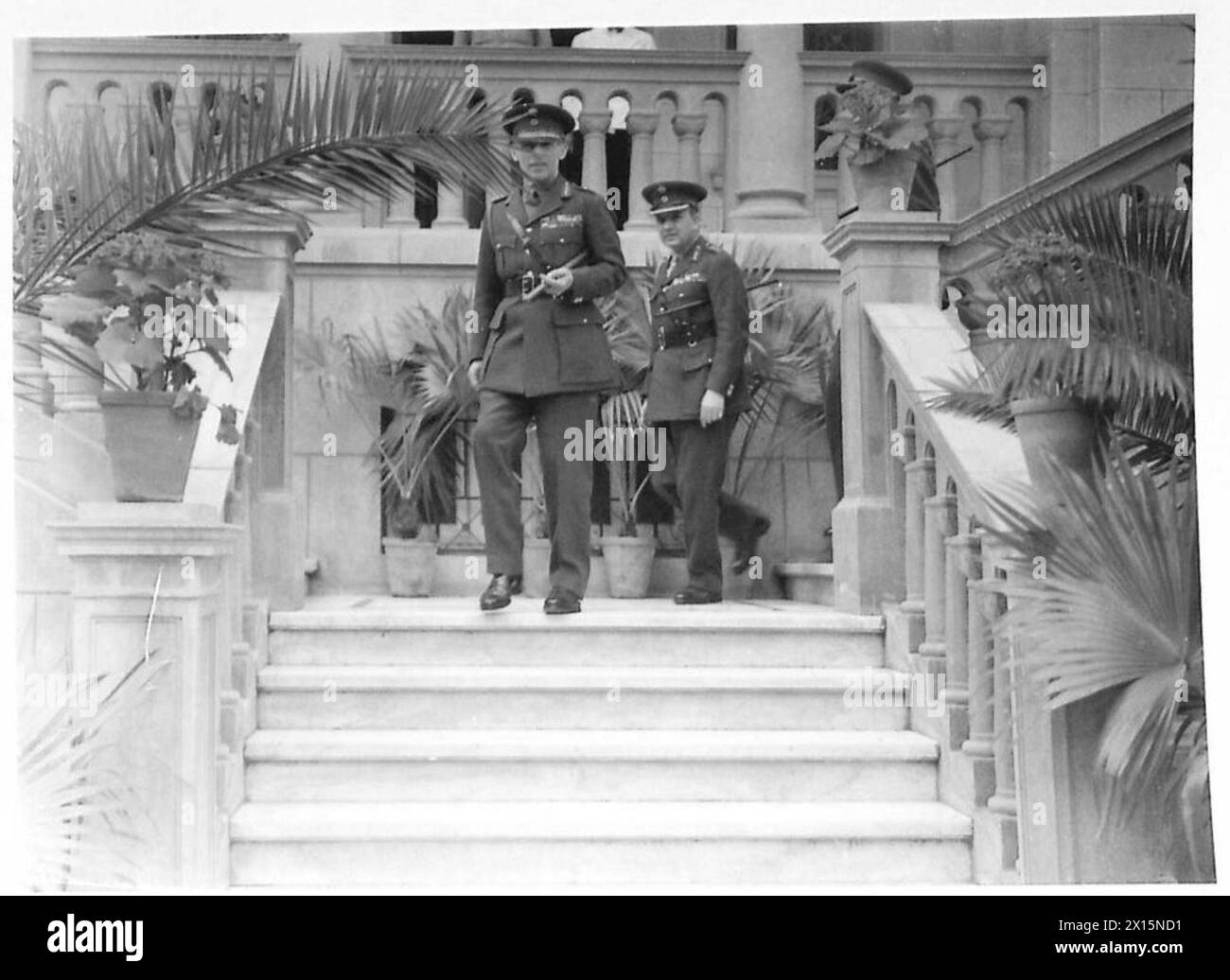 H.M. the King of Greece departs the Legation in Cairo accompanied by ...