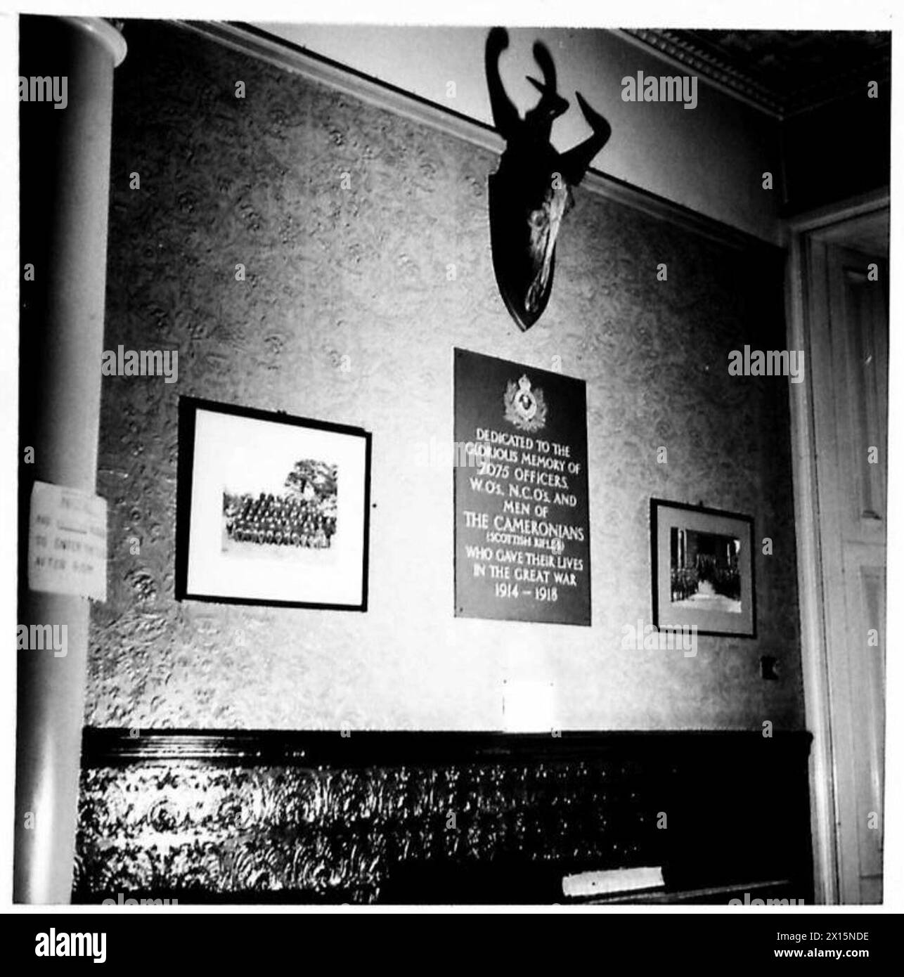 SCOTTISH REGIMENTAL SERIES Memorial Club, Glasgow. 19141918 War Memorial Plaque British Army