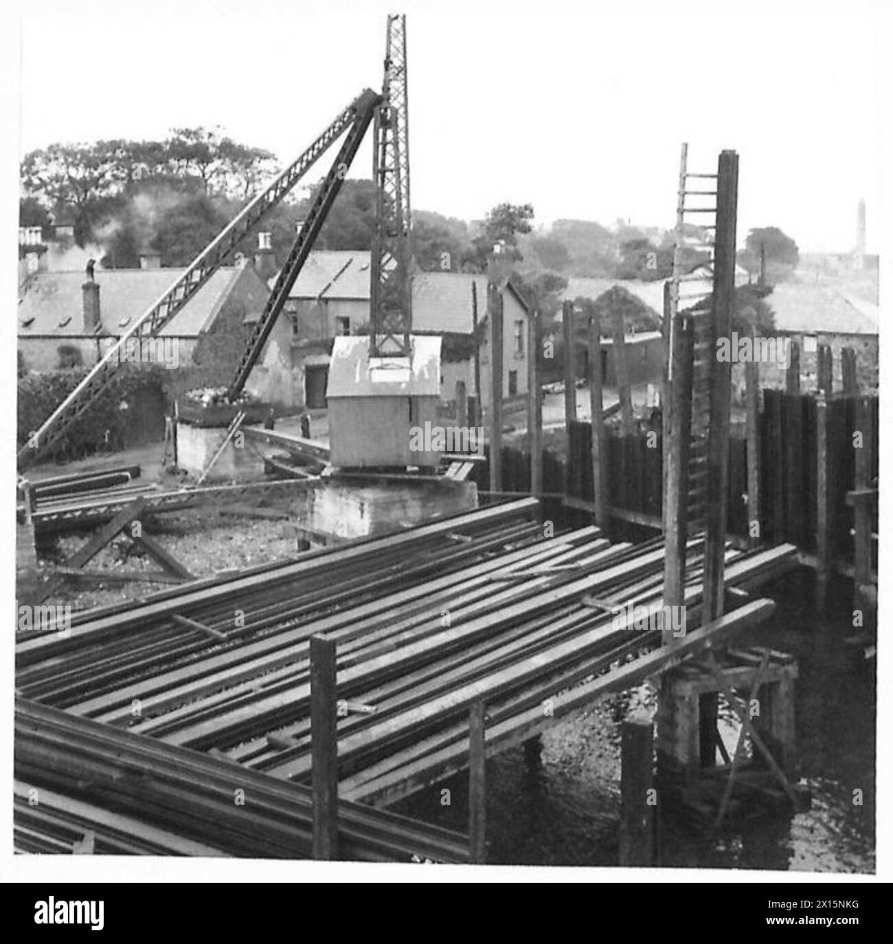 PORT CONSTRUCTION - Progress of Extensions at Larne Harbour, NID British Army Stock Photo