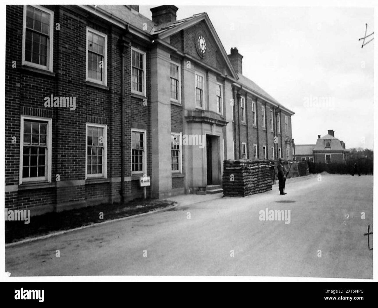 PUBLIC BUILDINGS CATTERICK CAMP Closeup view of entrance to