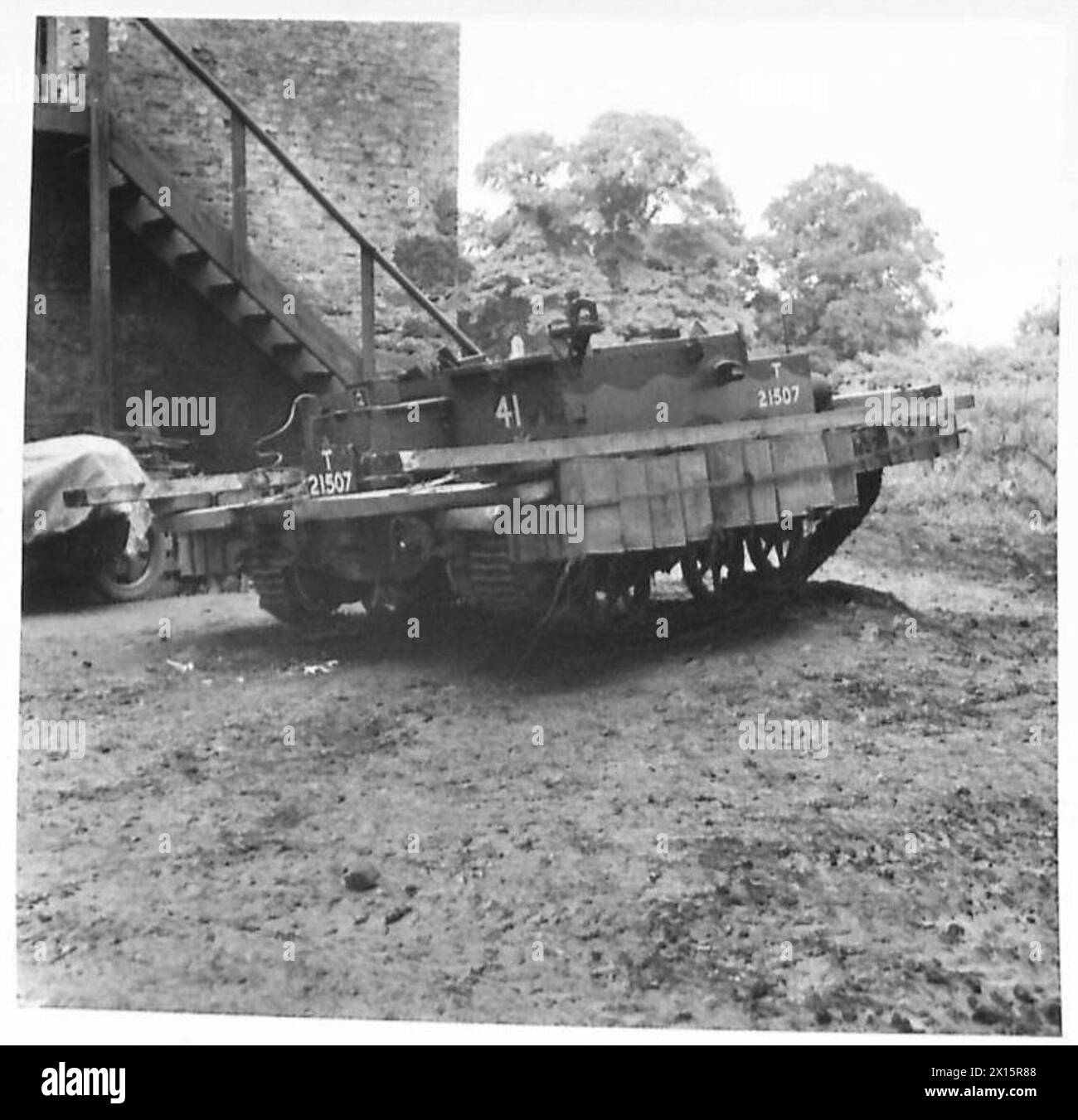 Offside Rear Uk A Universal carrier converted into an amphibious tank is viewed from ...