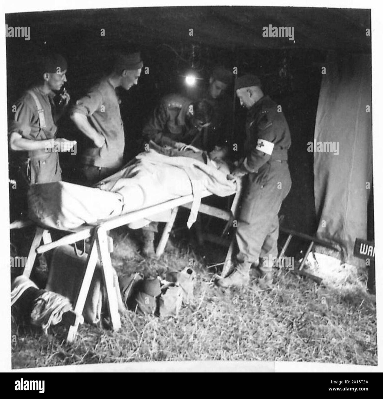 TREATMENT AND EVACUATION OF WOUNDED The patient has his wounds re