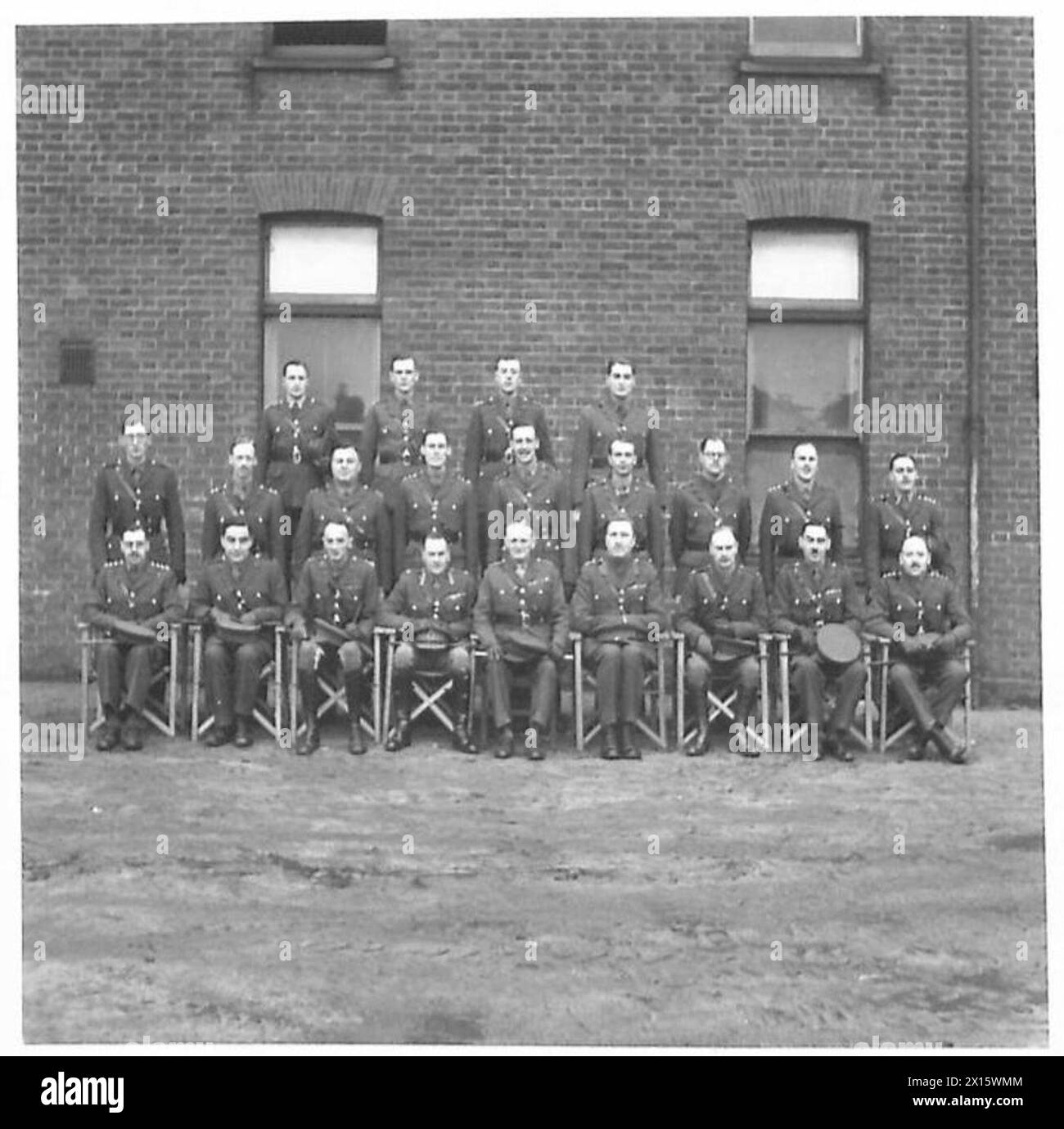 INAUGURATION CEREMONY OF THE SHERWOOD FORESTERS - Officers of the Regiment photographed after the ceremony British Army Stock Photo