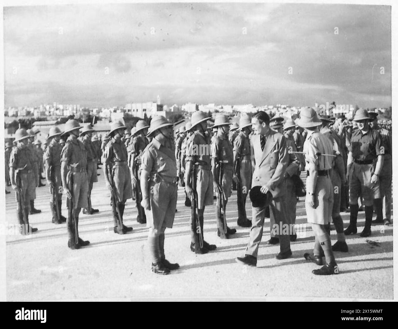 MR. EDEN'S VISIT TO PALESTINE - S. of S. inspecting and Beds & Herts at