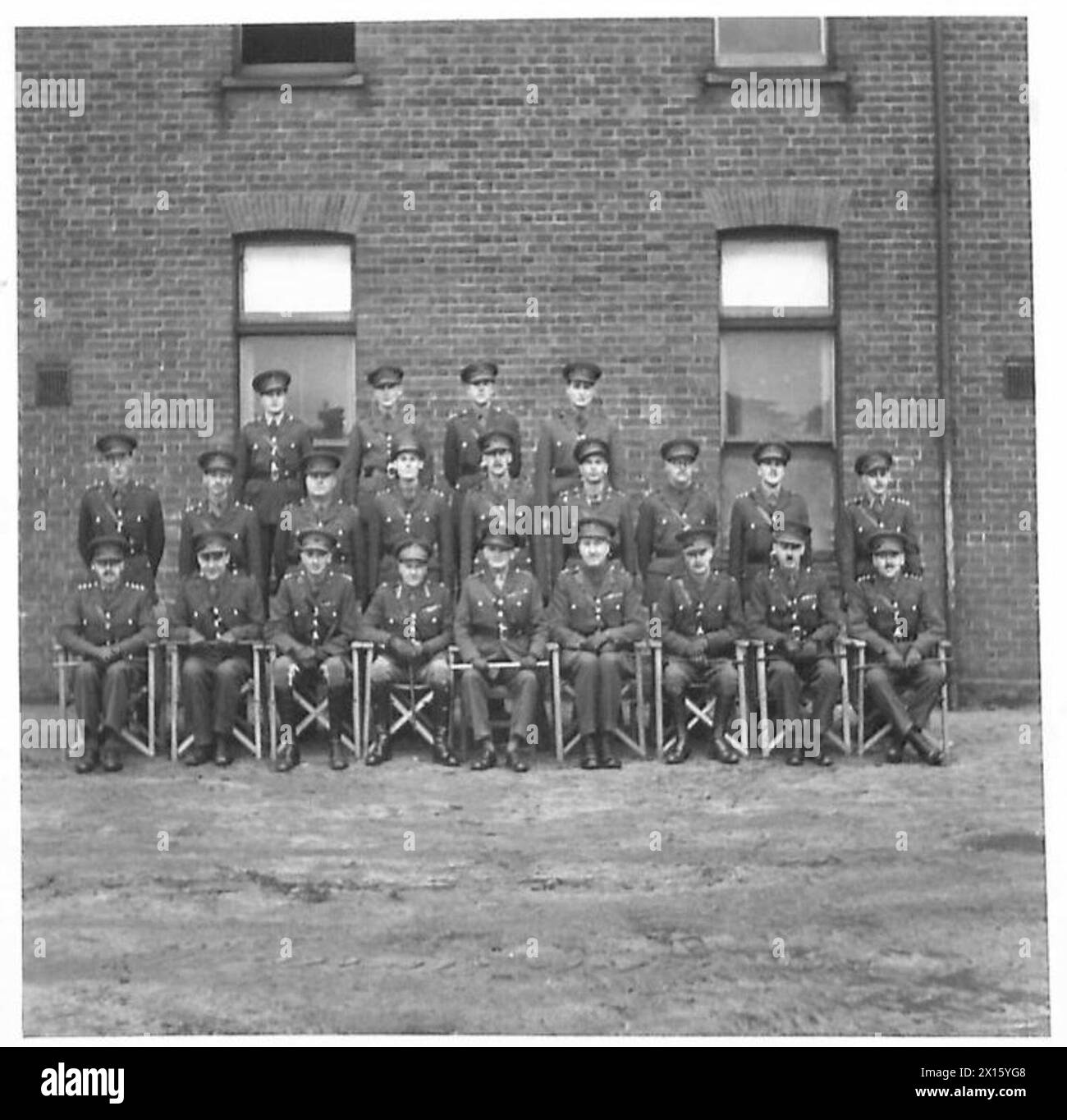 INAUGURATION CEREMONY OF THE SHERWOOD FORESTERS - Officers of the Regiment photographed after the ceremony British Army Stock Photo