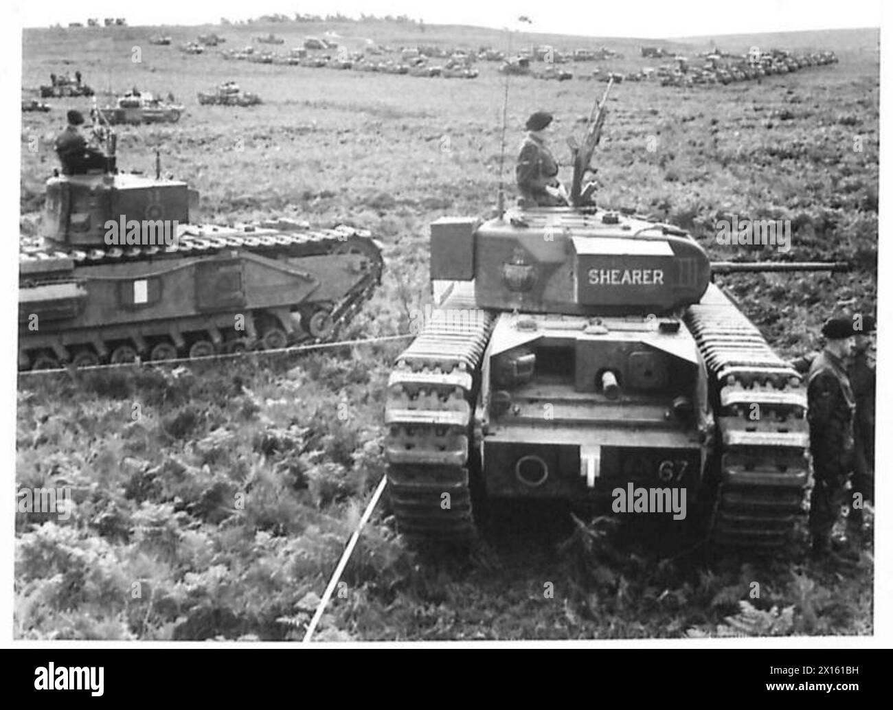 ARMY TANK BRIGADE DEMONSTRATION - Some of the tanks. In background is ...