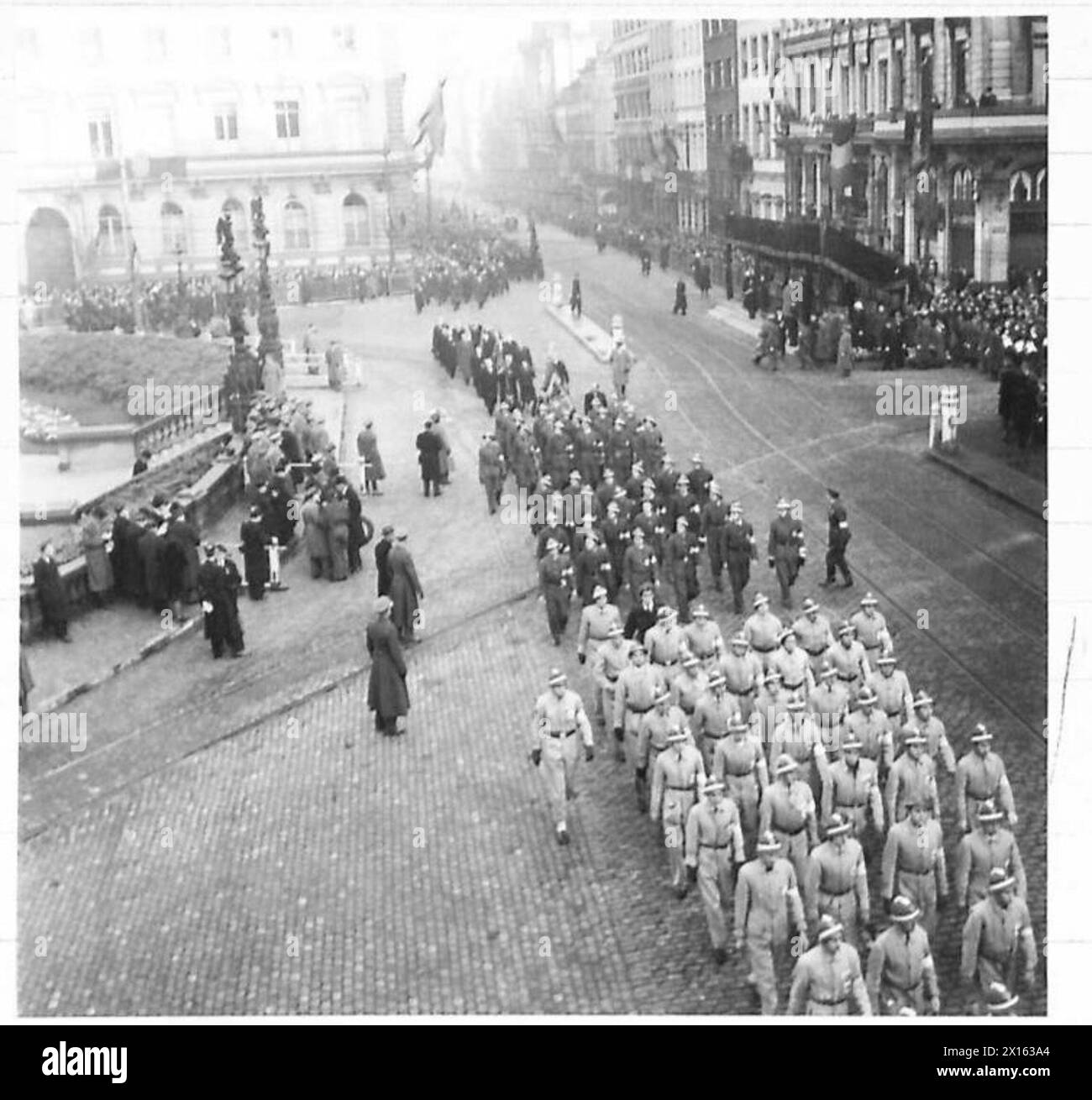 ARMISTICE DAY IN BRUSSELS Parade of various arms of Belgium march
