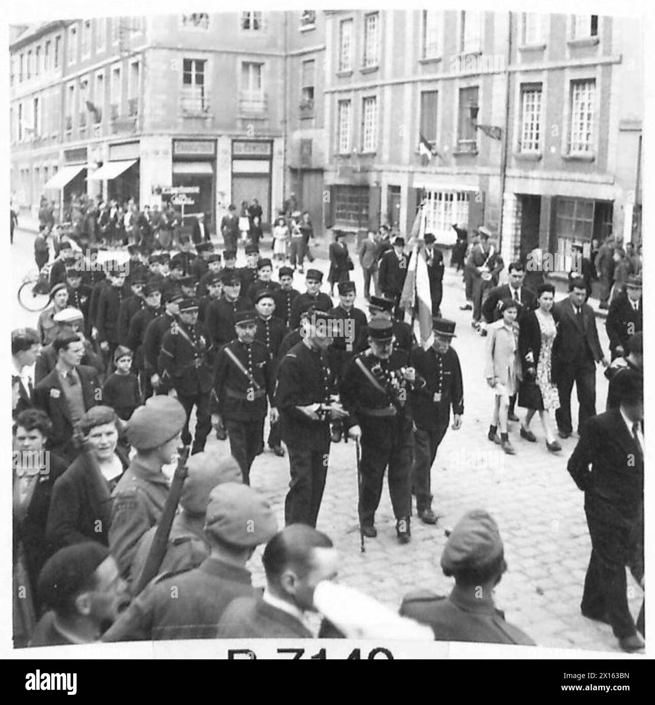 War Procession French veterans of World War I march in a procession to the Bayeux War ...