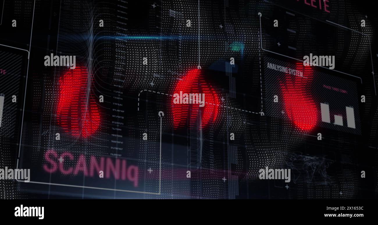 Image of data processing over shapes Stock Photo