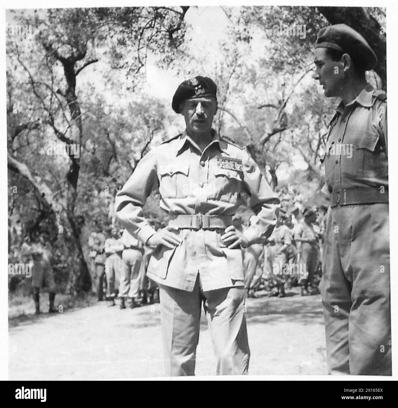 THE POLISH ARMY IN THE ITALIAN CAMPAIGN, 1943-1945 - General Władysław Anders, the Commander of the 2nd Polish Corps, at the his HQ at Cervaro, 24 May 1944.Photograph taken before General Harold Alexander decorated General Anders with the Companion of Order of the Bath for Polish services at Cassino British Army, Polish Army, Polish Armed Forces in the West, Polish Corps, II, 8th Army, Anders, Władysław Stock Photo
