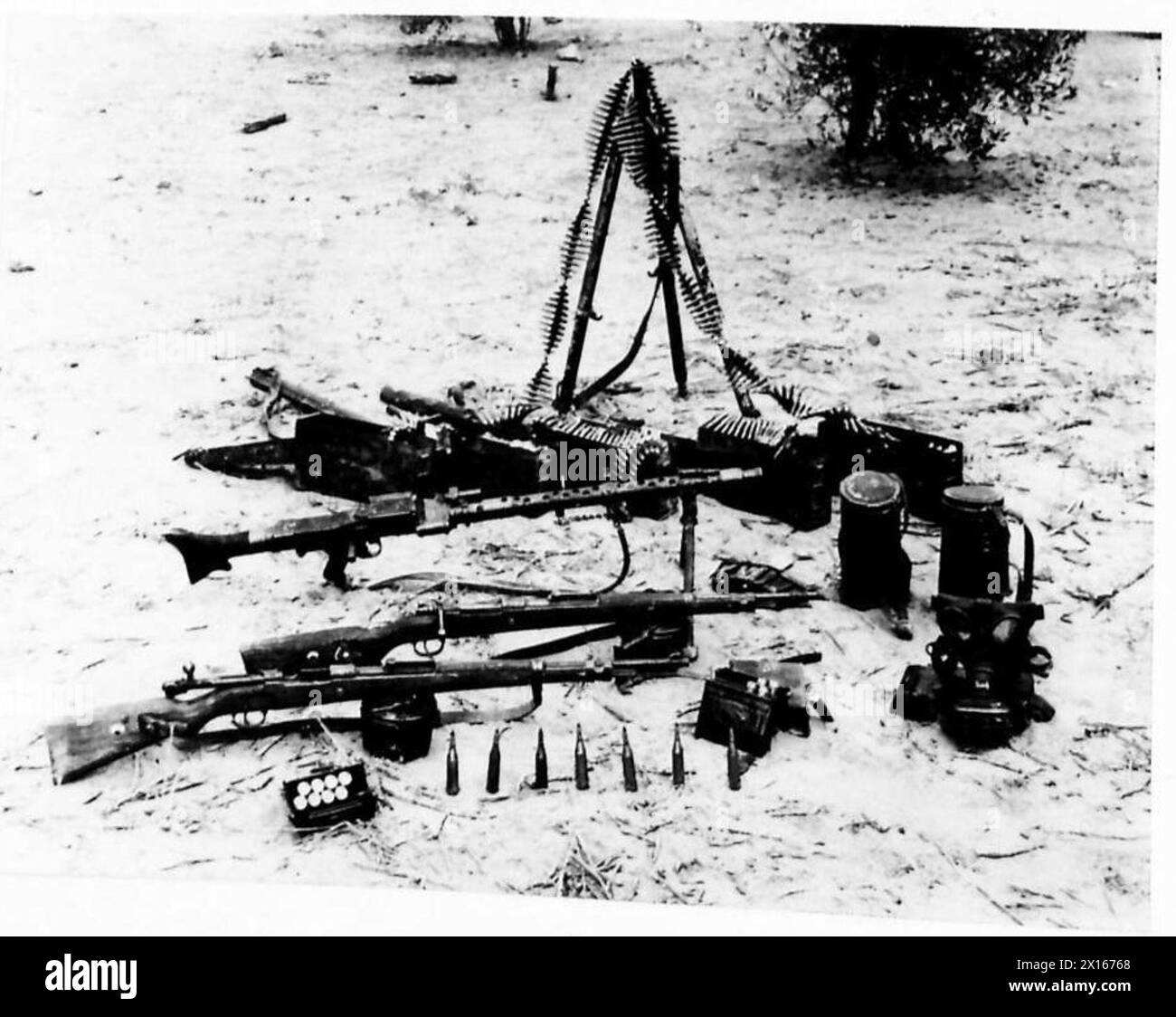 British armoured units capture and display a selection of German ...