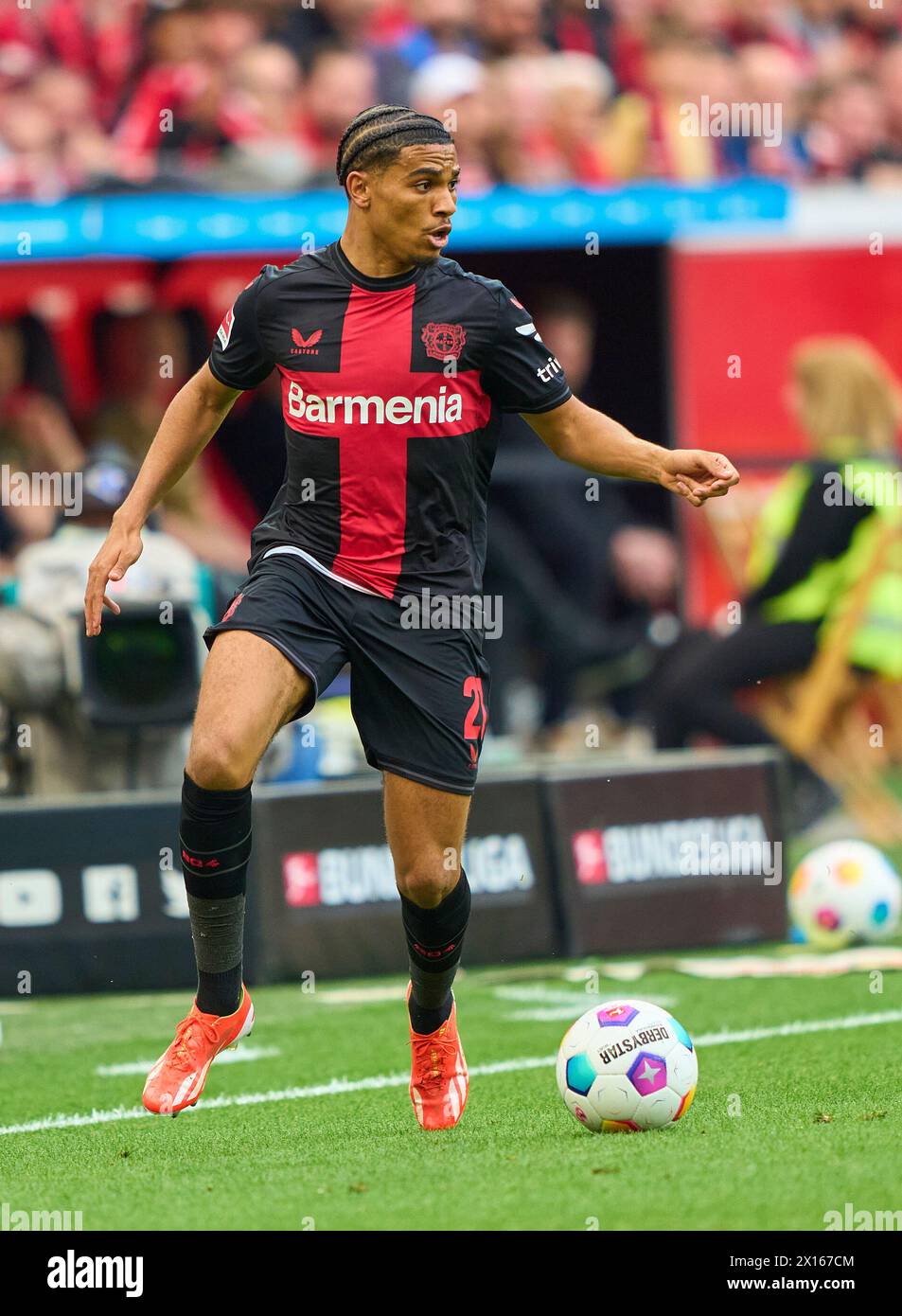 Amine Adli, Lev 21   in the match BAYER 04 LEVERKUSEN - SV WERDER BREMEN 5-0   on April 14, 2024 in Leverkusen, Germany. Season 2023/2024, 1.Bundesliga,, matchday 29, 29.Spieltag Photographer: ddp images / star-images    - DFL REGULATIONS PROHIBIT ANY USE OF PHOTOGRAPHS as IMAGE SEQUENCES and/or QUASI-VIDEO - Stock Photo