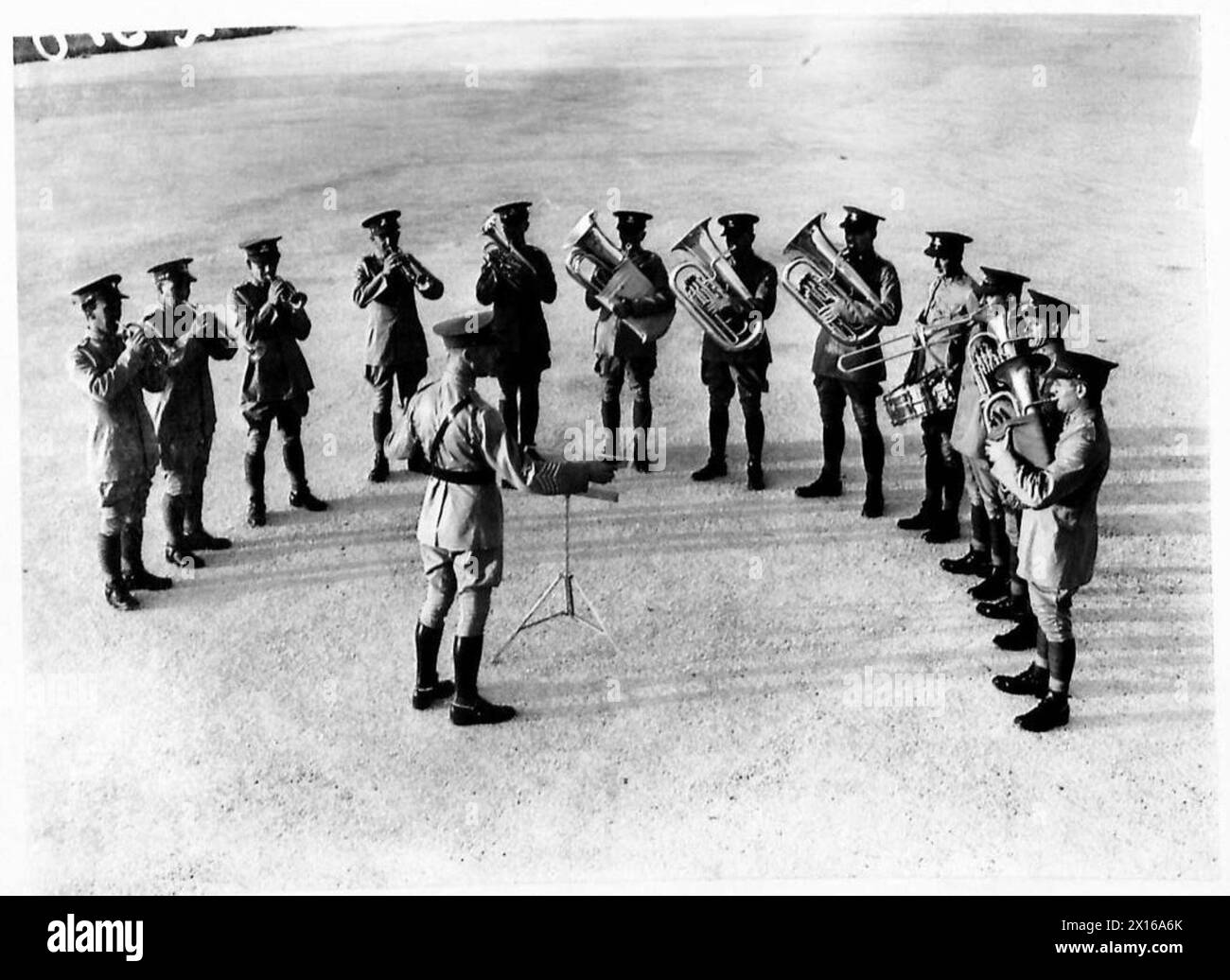 BRITISH TROOPS IN PALESTINE - The regimental band practising , British