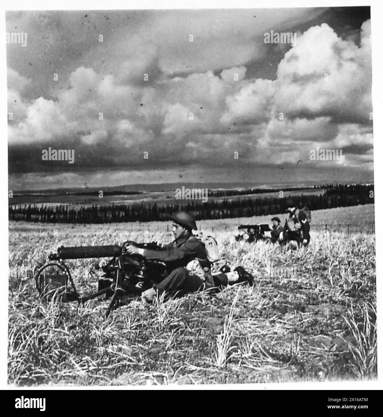 A GREEK ARMY IN TRAINING - A machine gun section in action , British ...