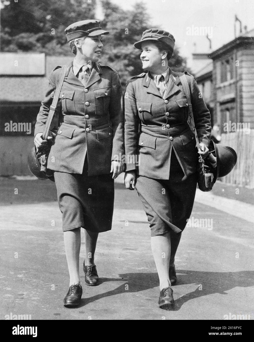 Two French women travel from New Caledonia to London to join General De Gaulle's Corps Féminin; Raymonde Rolly as nurse and Raymonde Jore as typist, 5 July 1941. Stock Photo