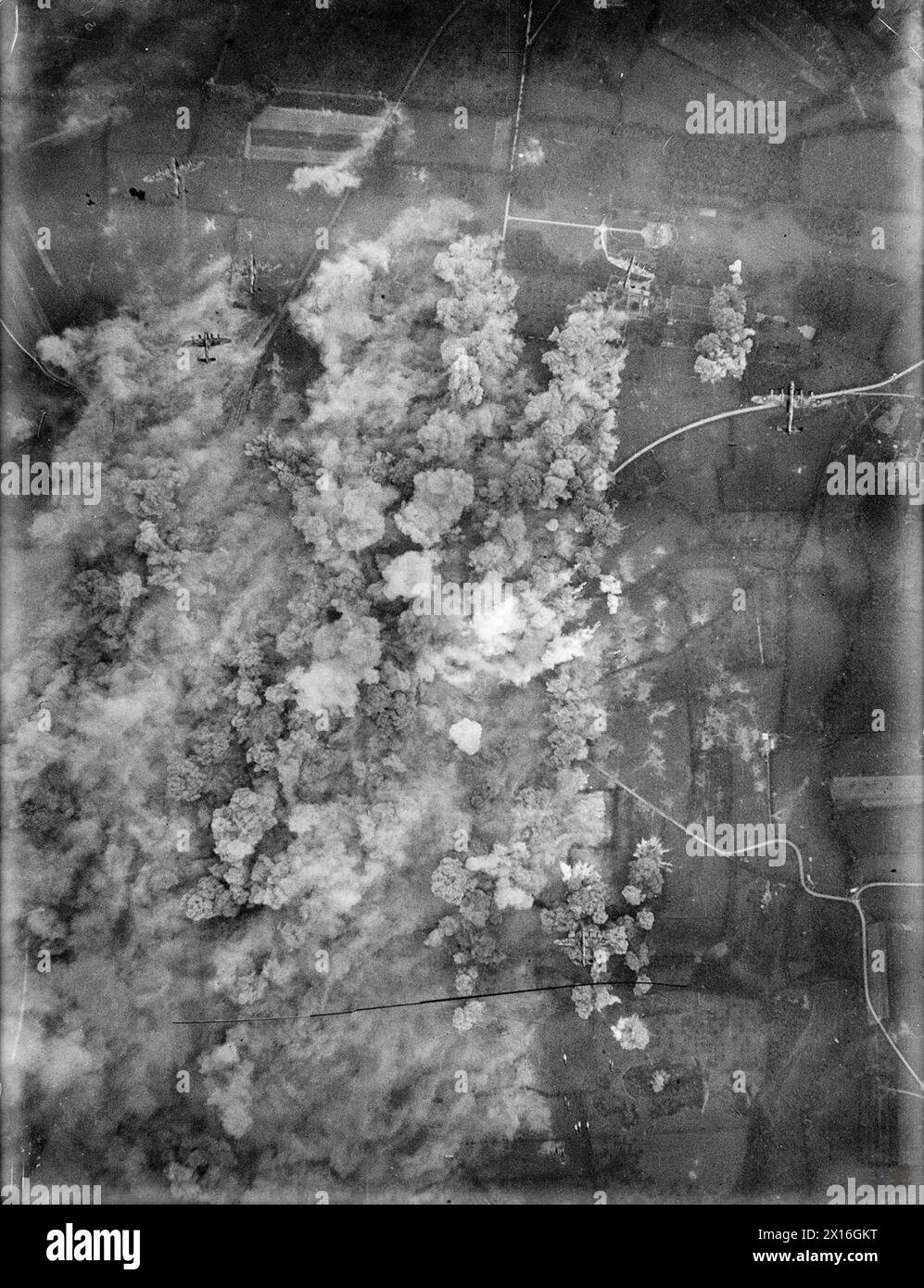 Avro Lancaster bombers of RAF Bomber Command attacked a road junction ...