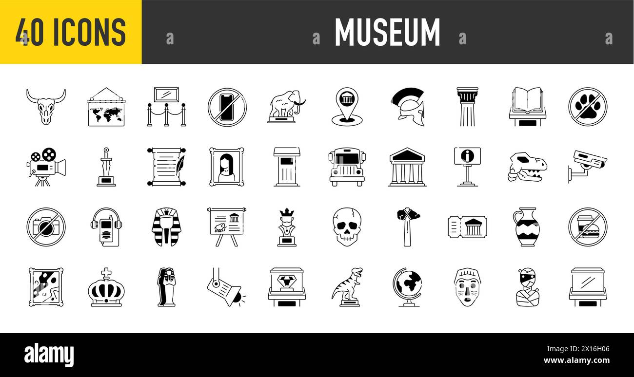 Simple Set of Museum Related Vector Icons. Contains such Icon as ...