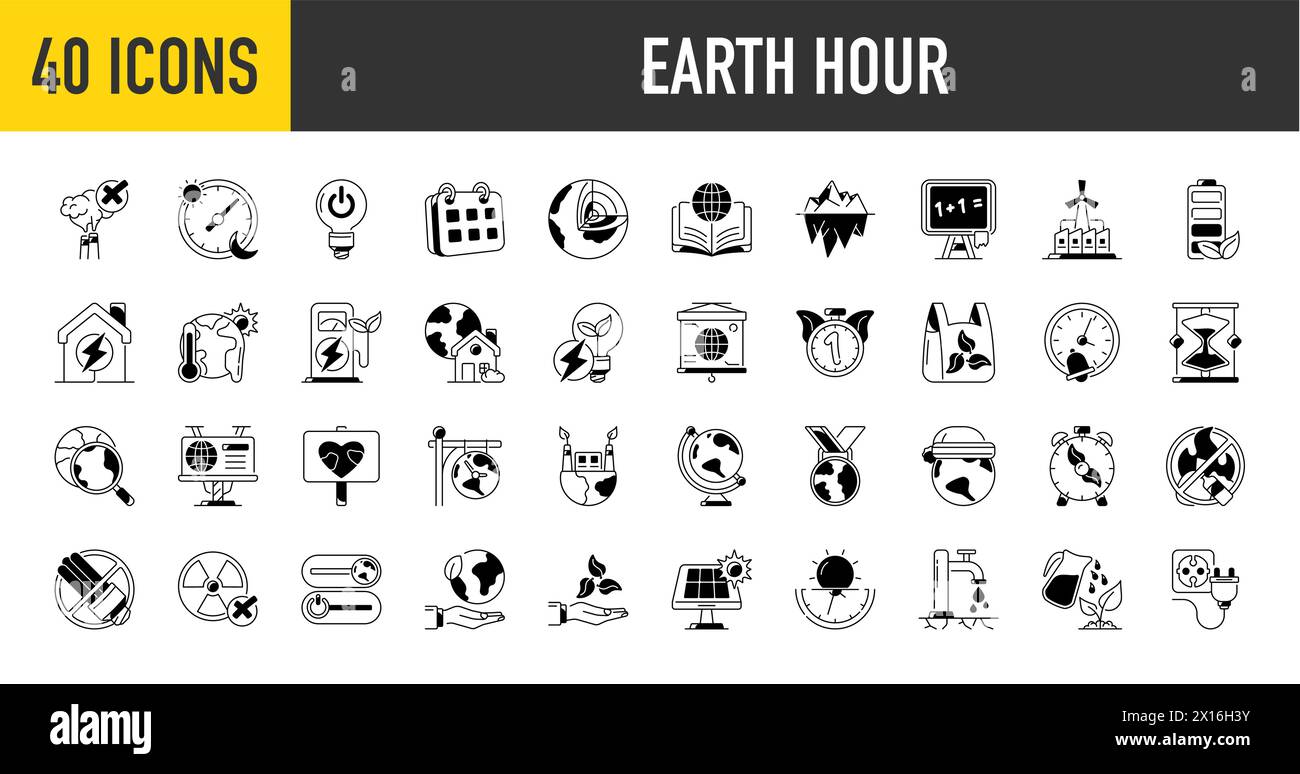 Climate change, ecology, green energy, park and weather icon set. Containing global warming, renewable energy, greenhouse, melting ice, pollution Stock Vector