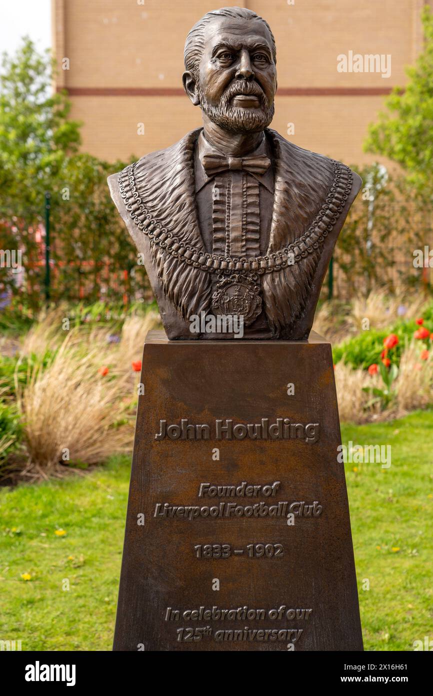 Statue of John Houlding, founder of Liverpool Football Club, in the