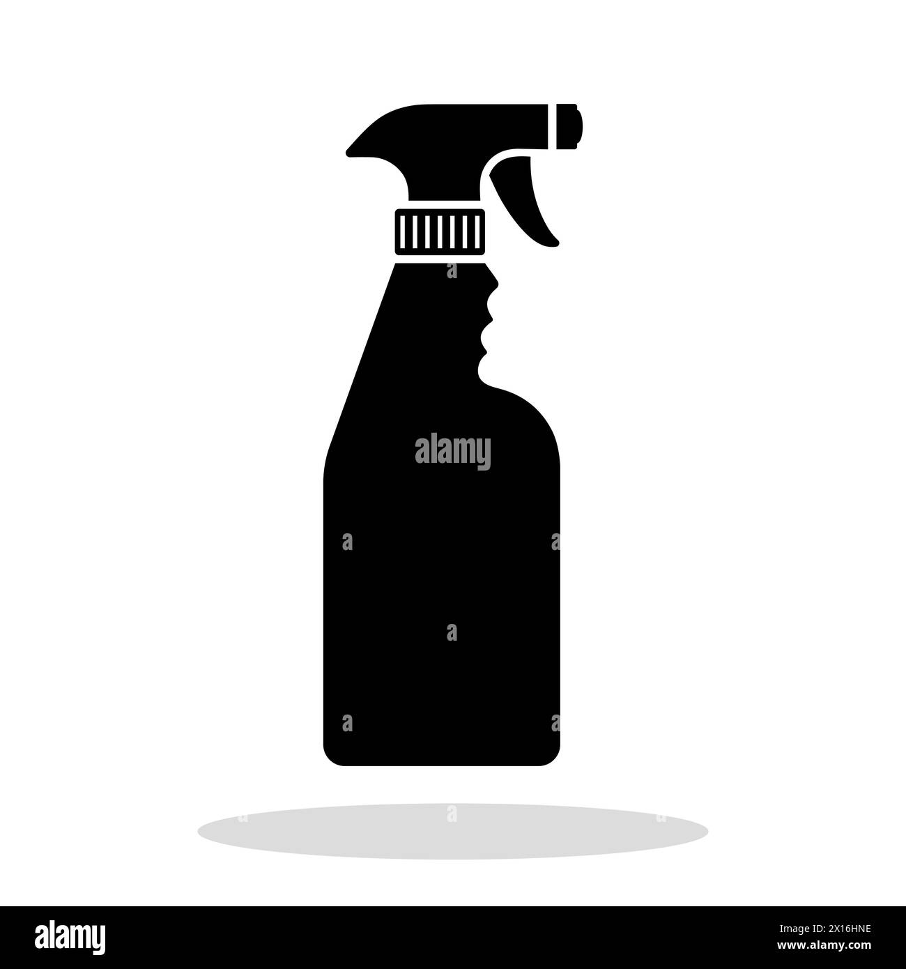 Spray bottle icon. Black spray bottle symbol in flat graphic design
