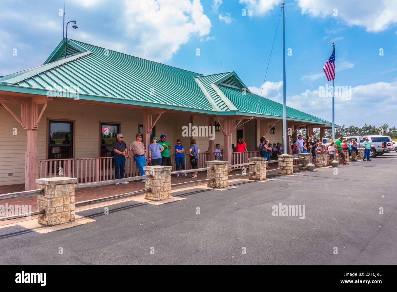 Southern Flyer Diner, a 1950's soda fountain style restaurant at Brenham Municipal Airport. Stock Photo