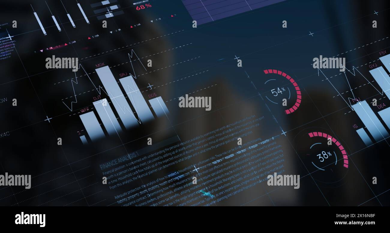 Image of data processing over landscape Stock Photo