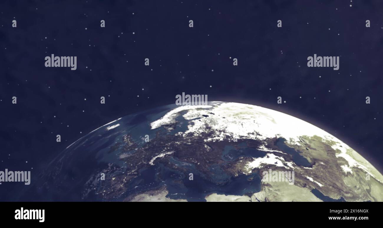Image of 6g text over globe Stock Photo