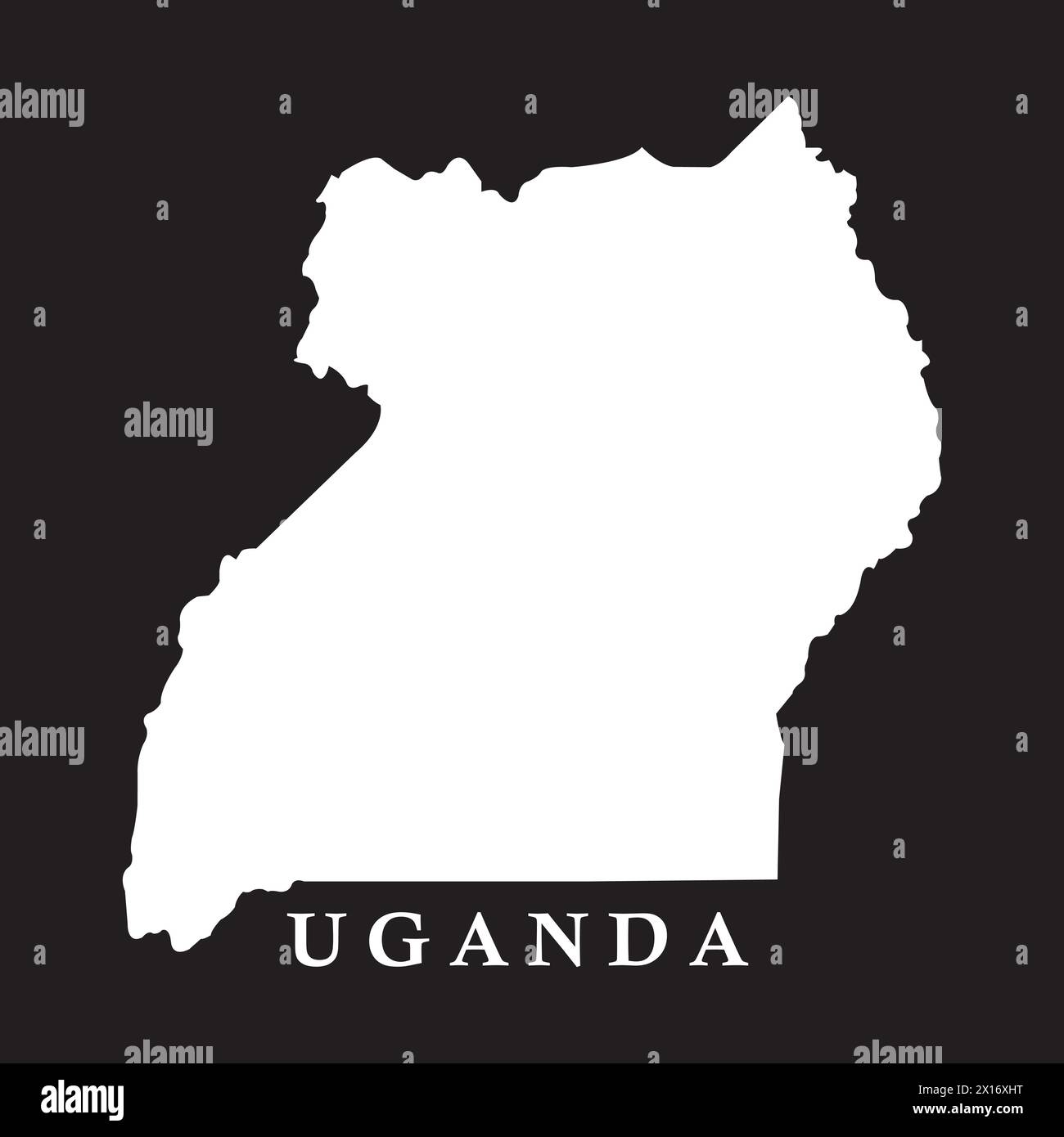 Uganda country map, vector illustration design background Stock Vector