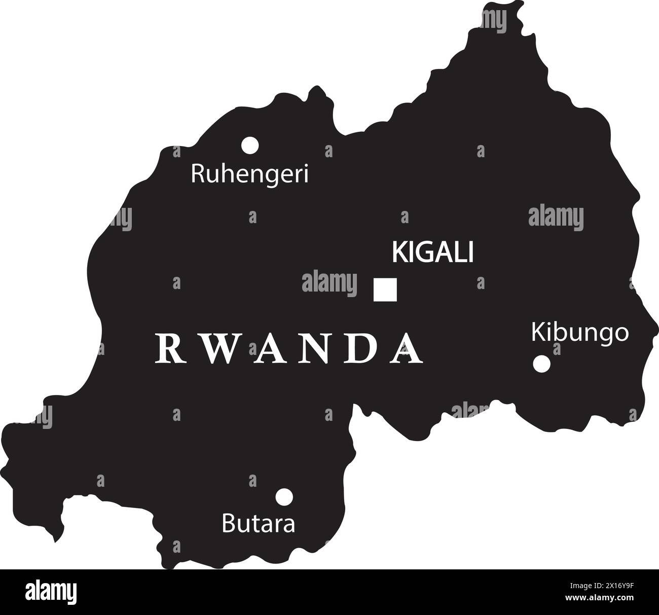 Rwanda country map, vector illustration design background Stock Vector