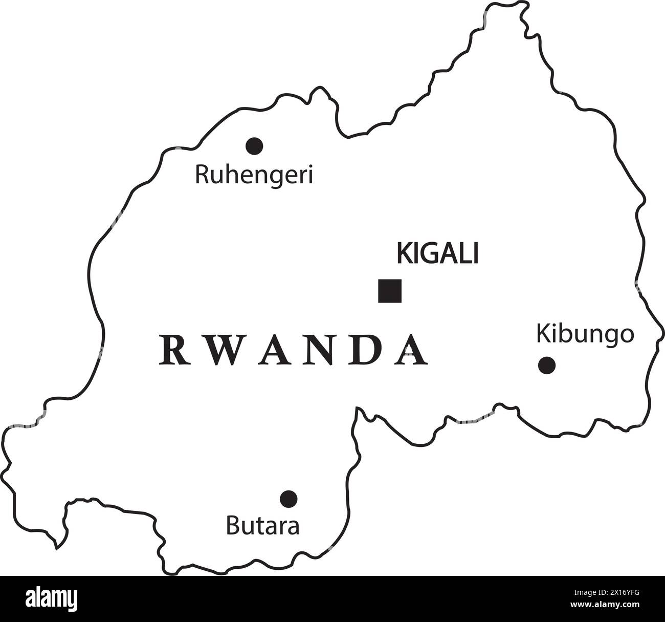 Rwanda country map, vector illustration design background Stock Vector