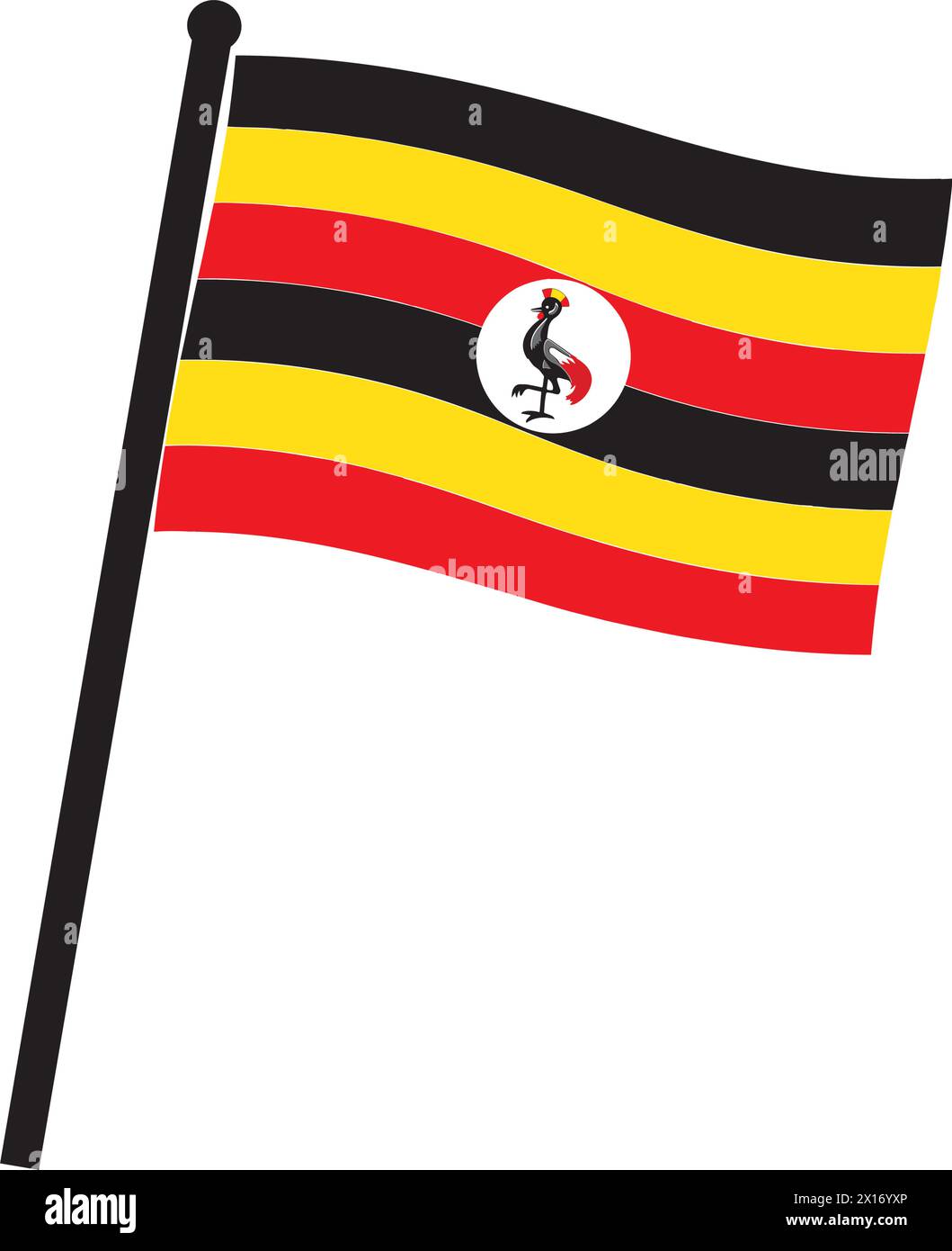 Uganda country Flag icon vector illustration design Stock Vector