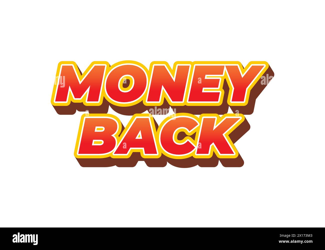 Money back. Text effect design in eye catching color. 3D effect Stock ...