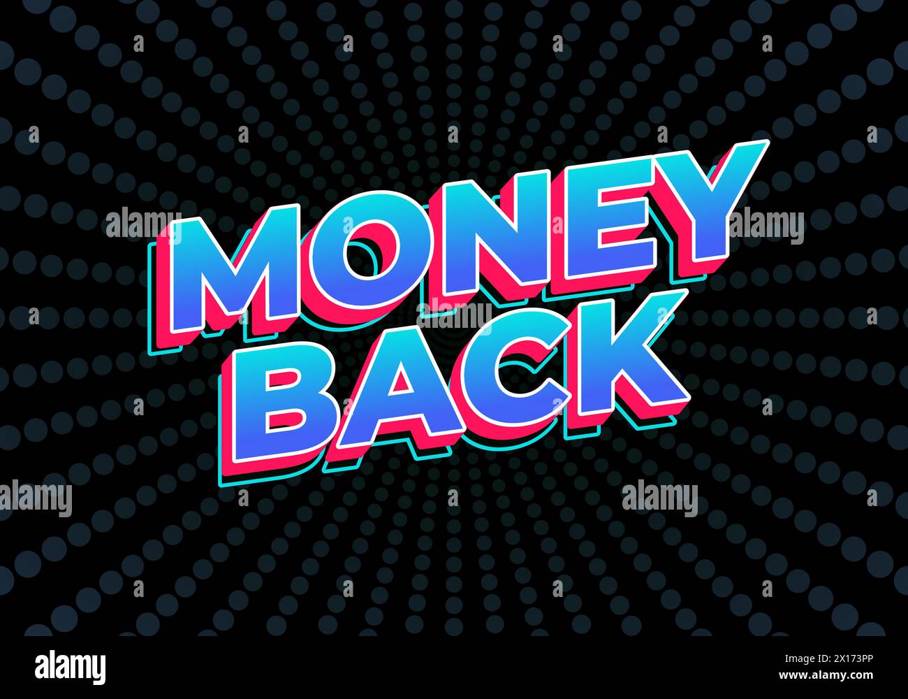 Money back. Text effect design in eye catching color. 3D effect Stock ...