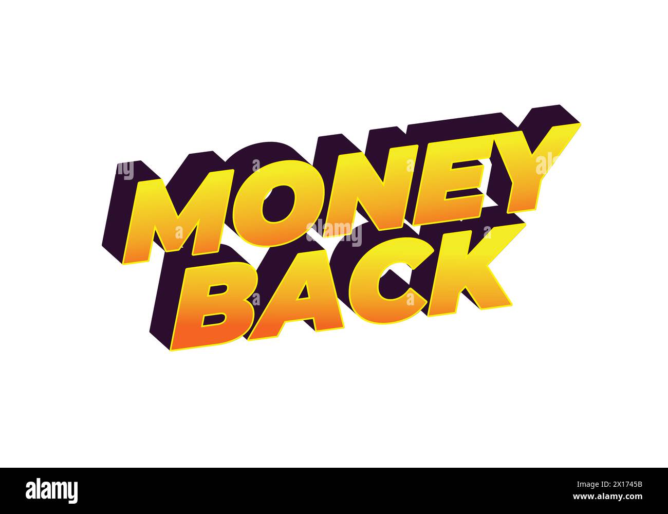 Money back. Text effect design in eye catching color. 3D effect Stock ...