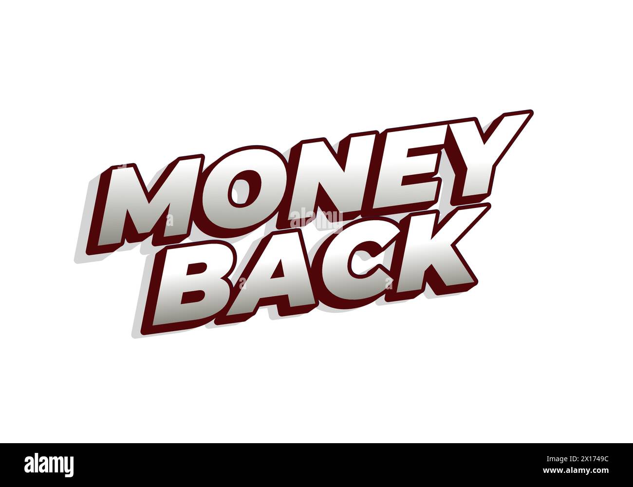 Money back. Text effect design in eye catching color. 3D effect Stock ...