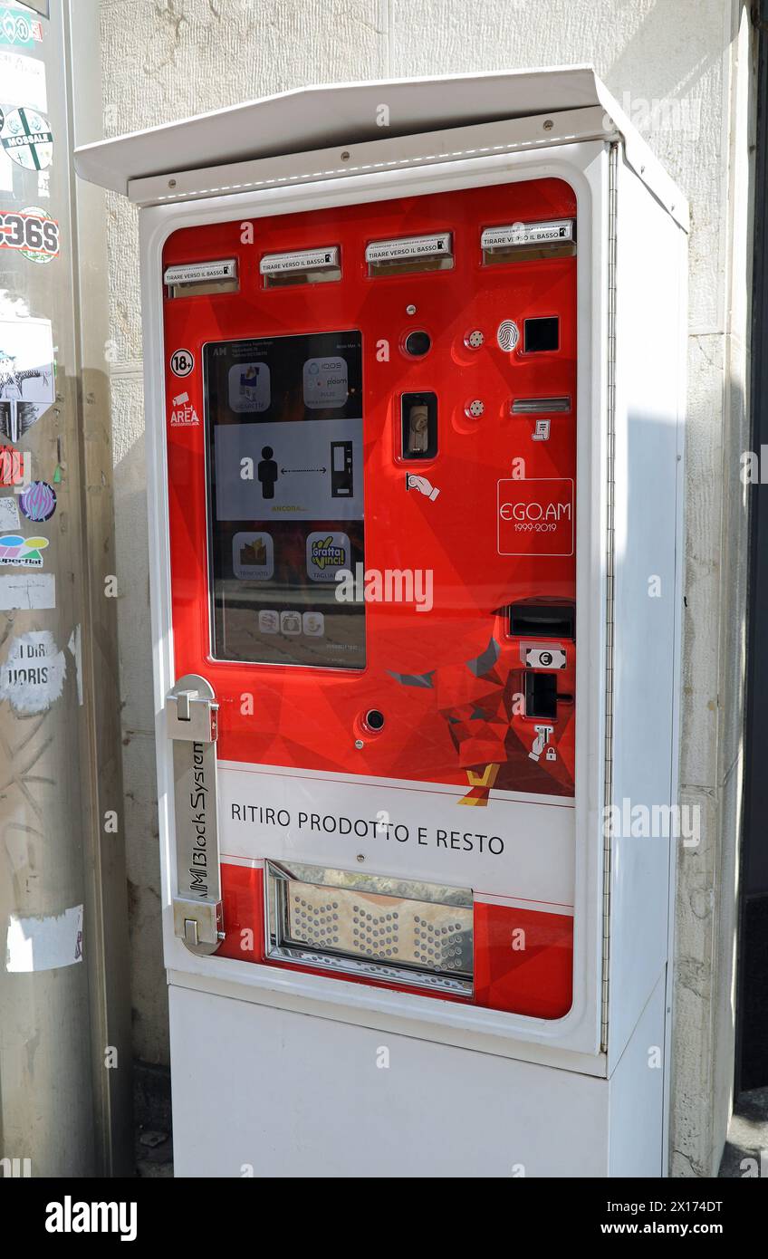 Tobacco vending machine in Italy Stock Photo