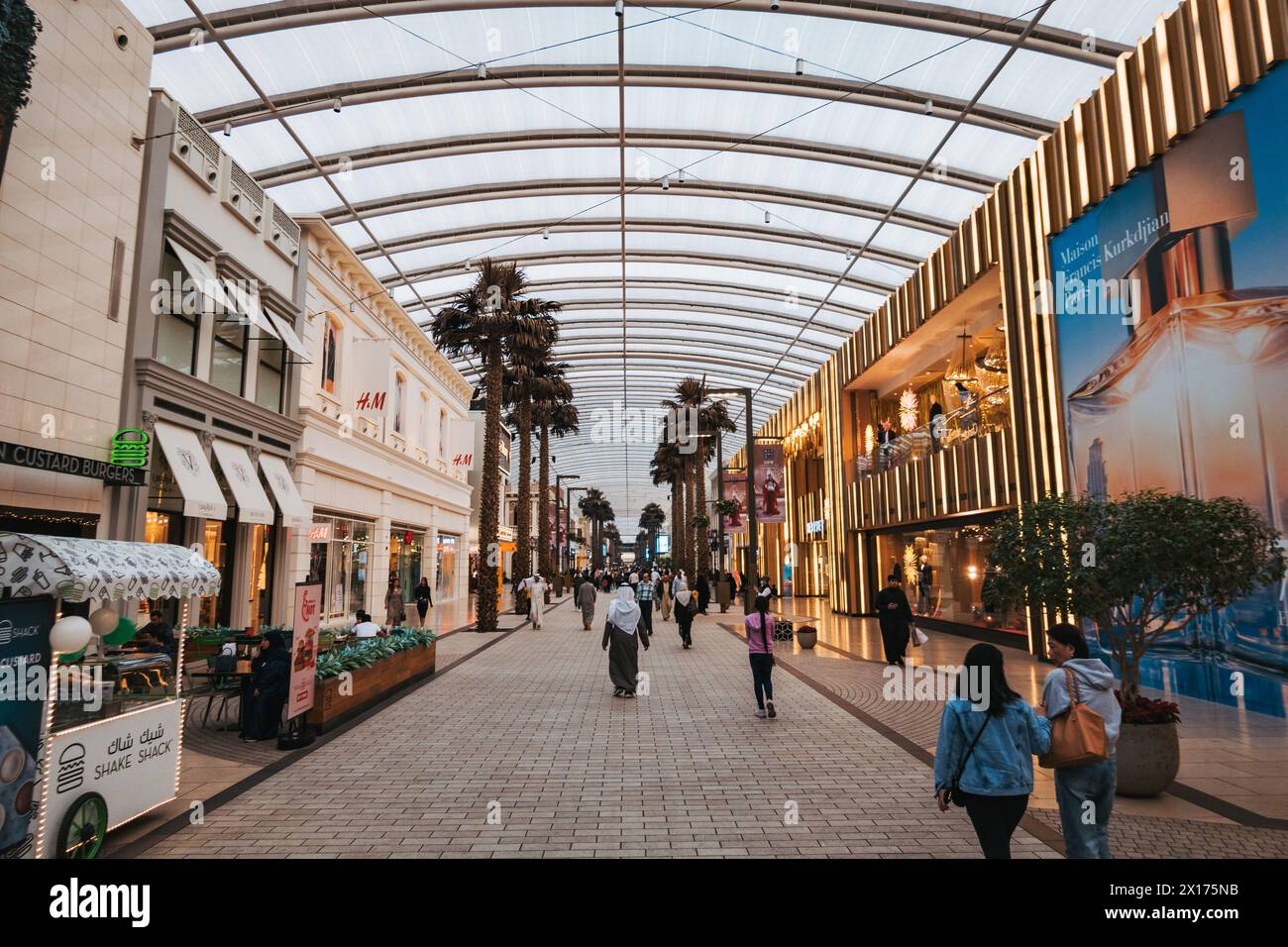 inside The Avenues, the largest shopping mall in Kuwait Stock Photo