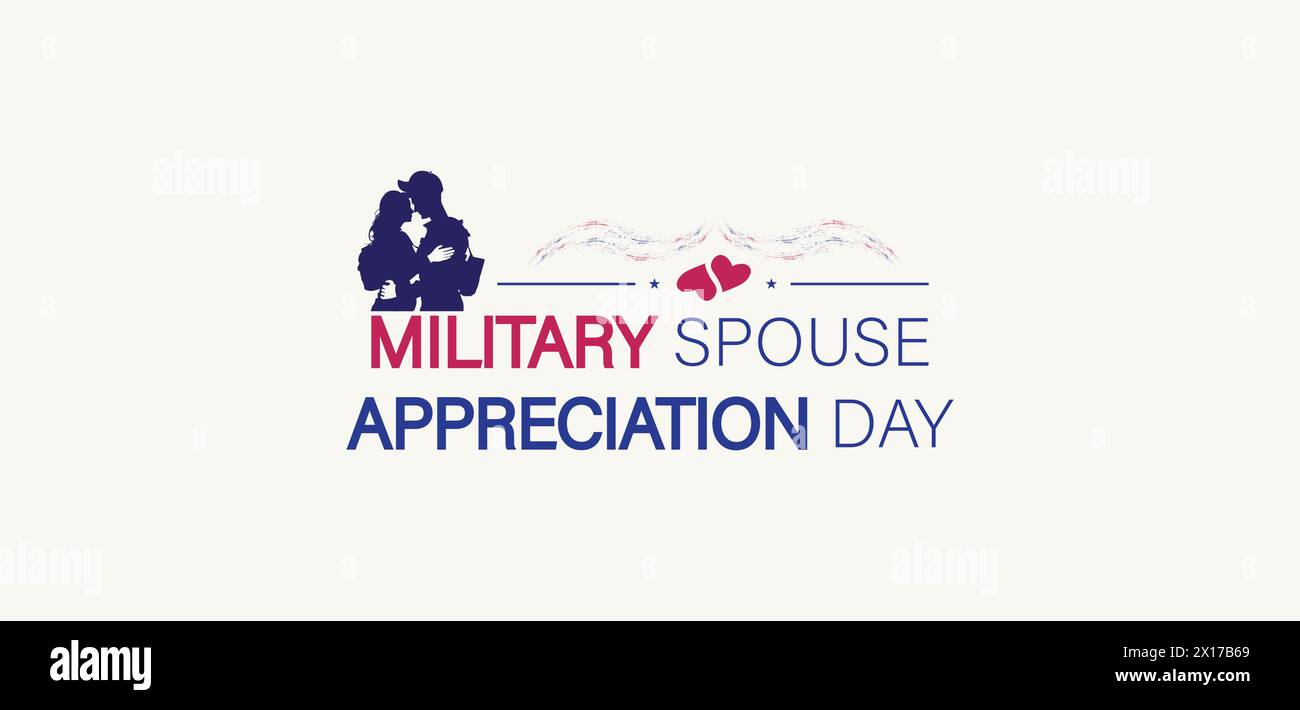 Military Spouse Appreciation Day Colorful Design Stock Vector
