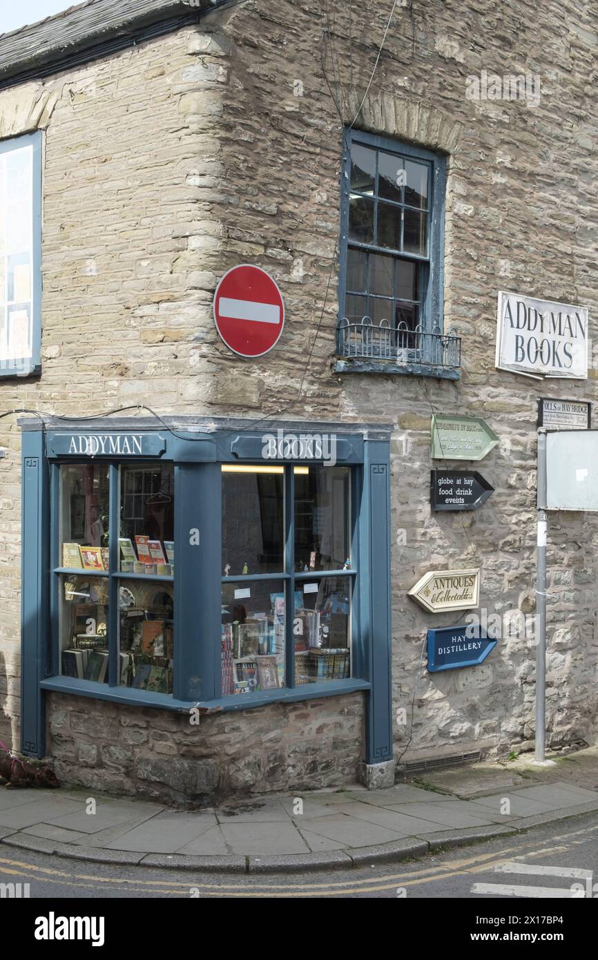 Hay-on-Wye a town of books in Powys Wales UK  Addyman books. Stock Photo