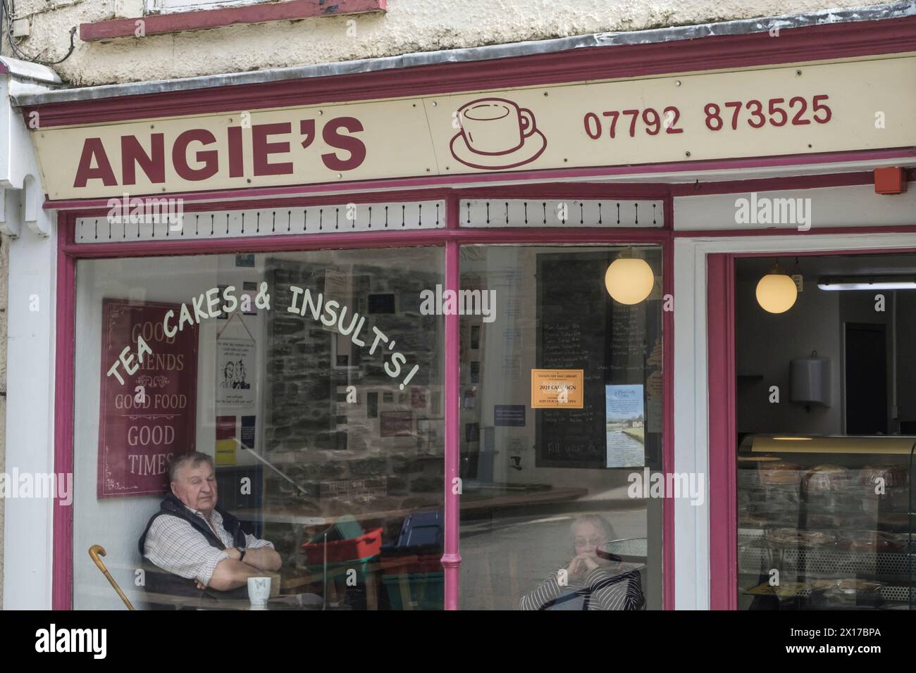 Hay-on-Wye a town of books in Powys Wales UK  Angies Cafe Stock Photo
