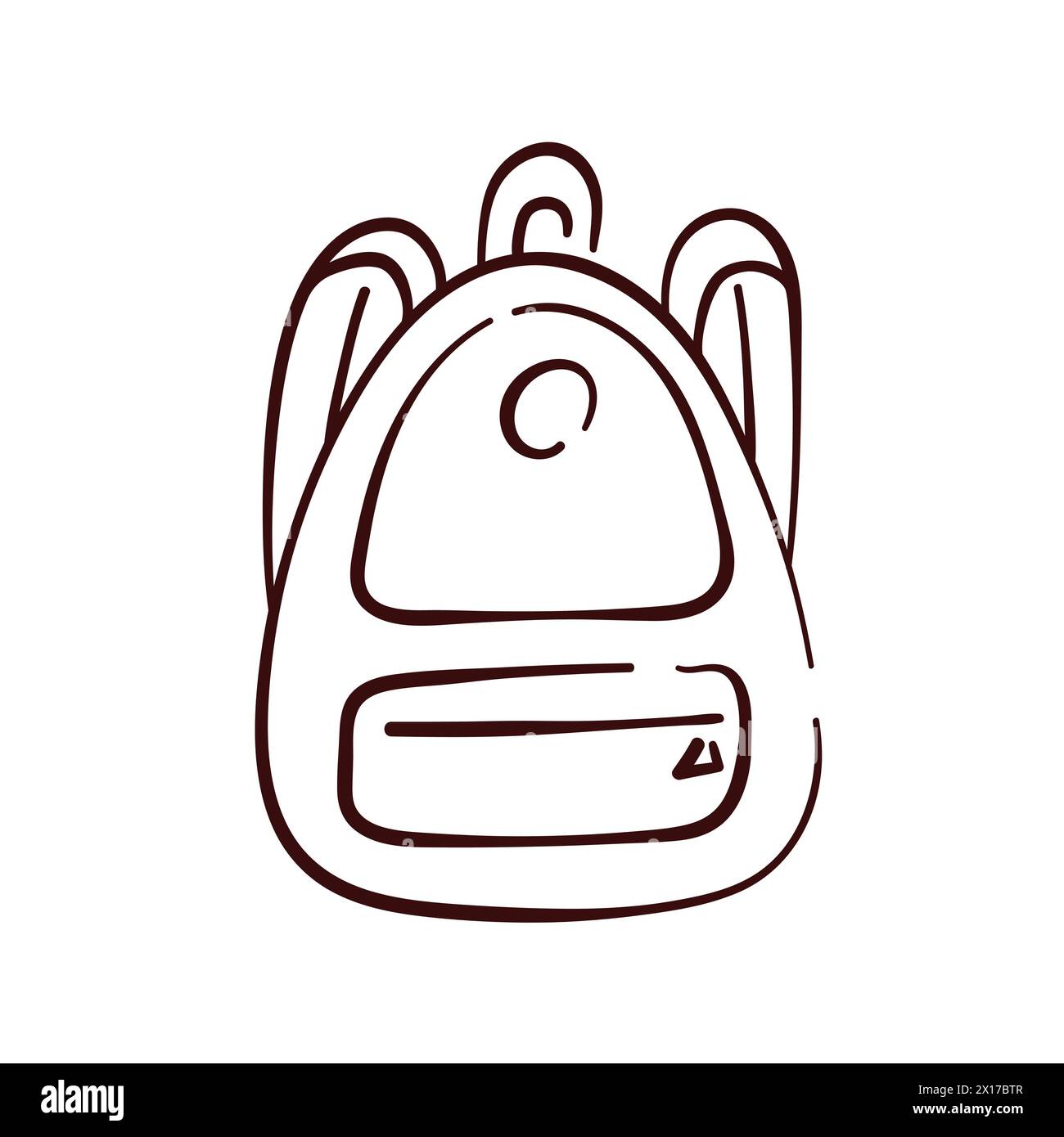 Backpack icon in doodle style. Sketch logo for print, sticker, study ...