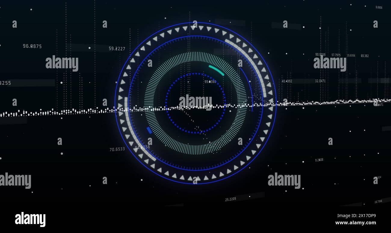 Image of scope scanning and financial data processing Stock Photo