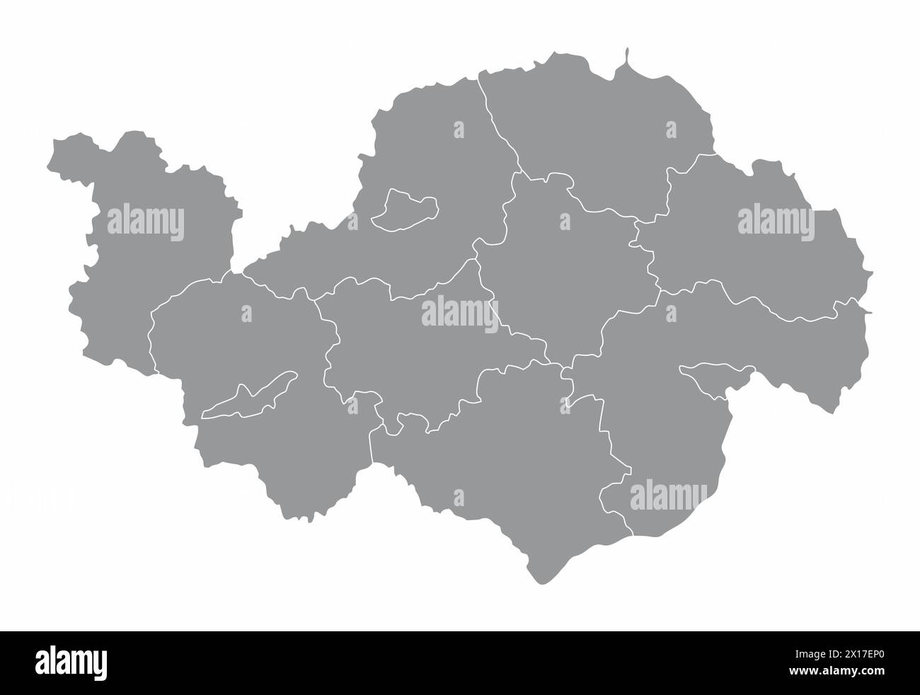 The administrative map of Lower Bavaria region, Germany Stock Vector ...