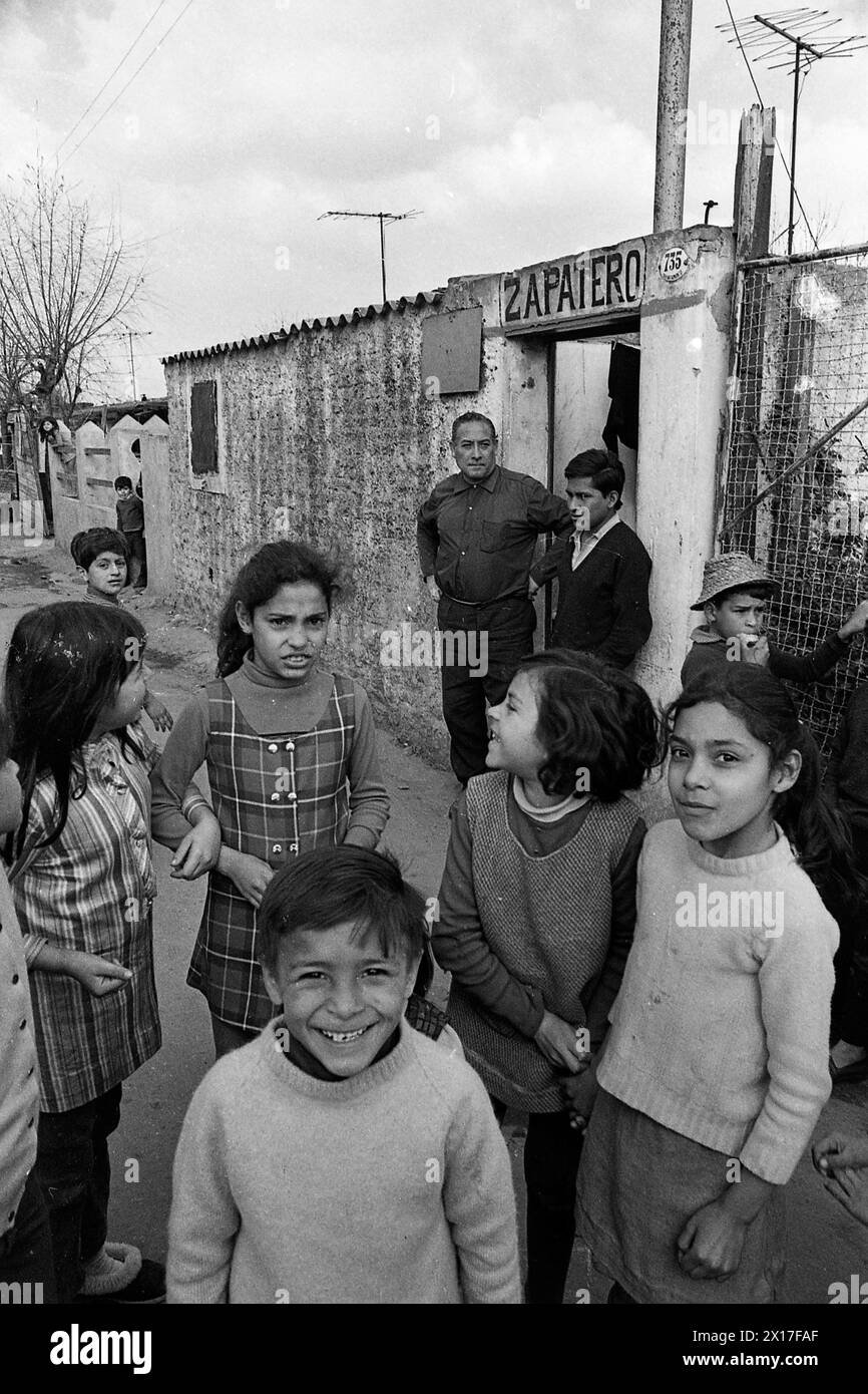 Barrio Lacarra, a Buenos Aires poor neighborhood or 'villa miseria' (misery village), August 6th, 1971. Stock Photo