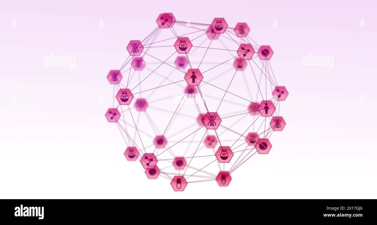 Image of network of connections with icons Stock Photo - Alamy