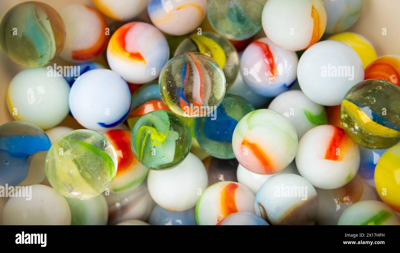 Close Up Shot Of Marbles, Background Image Stock Photo