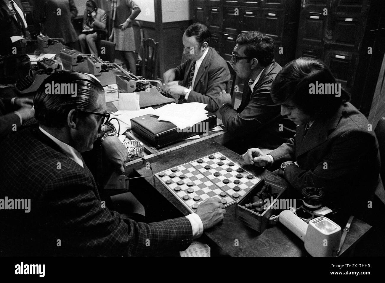Argentine Government House (Casa Rosada) pressroom, Buenos Aires, 1972. Stock Photo